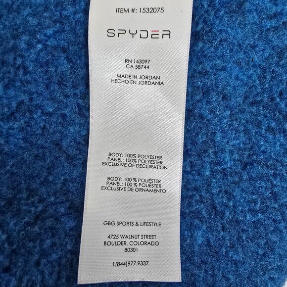 Spyder Empire Fleece Full Zip Jacket with Zippered Pockets Men L Blue - Picture 14 of 14